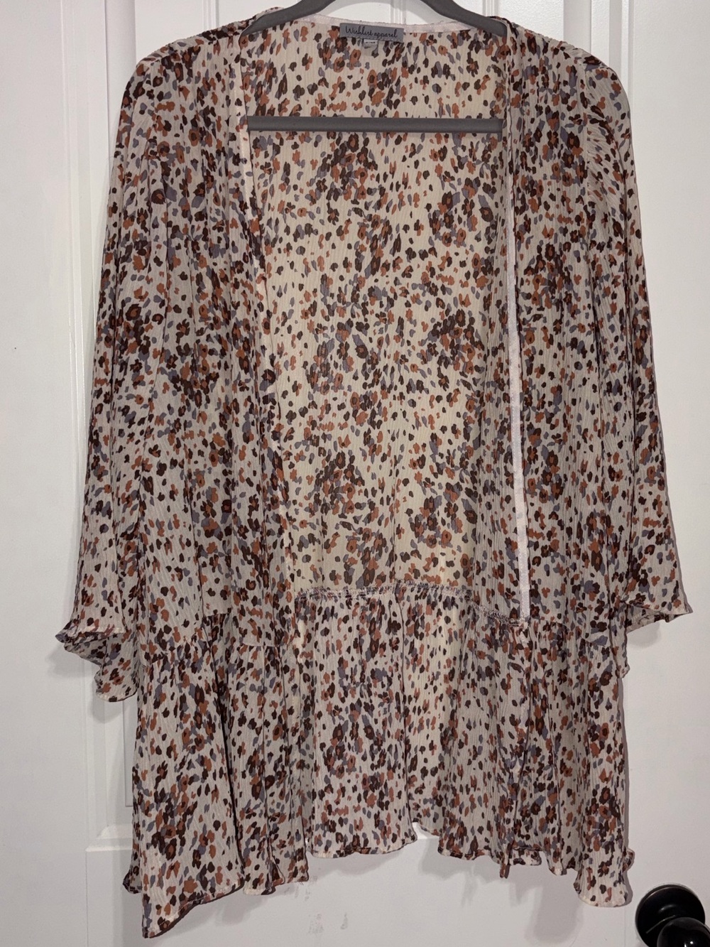 Leopard-Print Ruffle cardigan